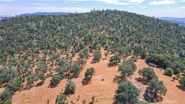 aerial view with a mountain view