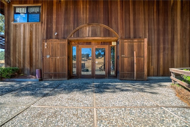 view of exterior entry with french doors