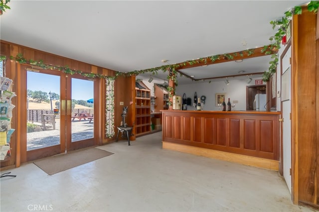 welcome area featuring french doors