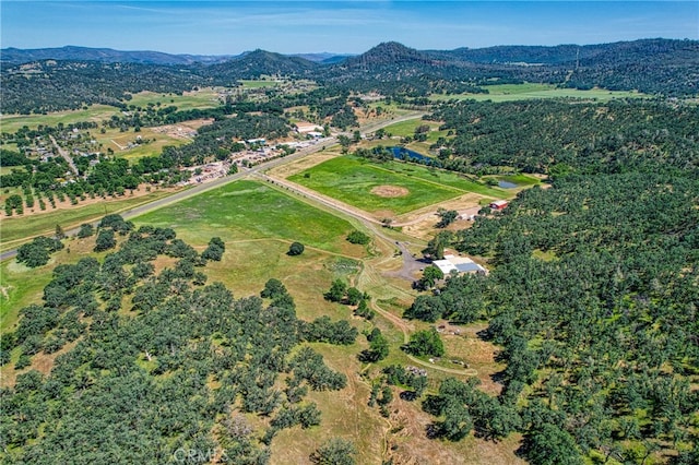 aerial view with a mountain view