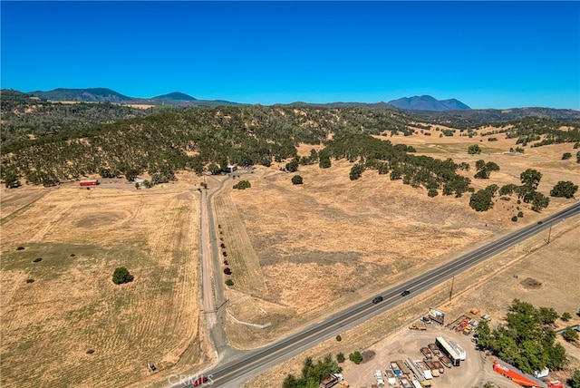 bird's eye view with a mountain view