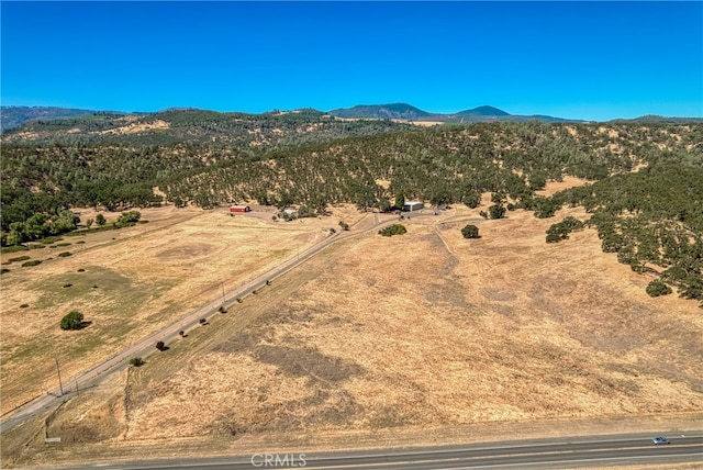 birds eye view of property featuring a mountain view