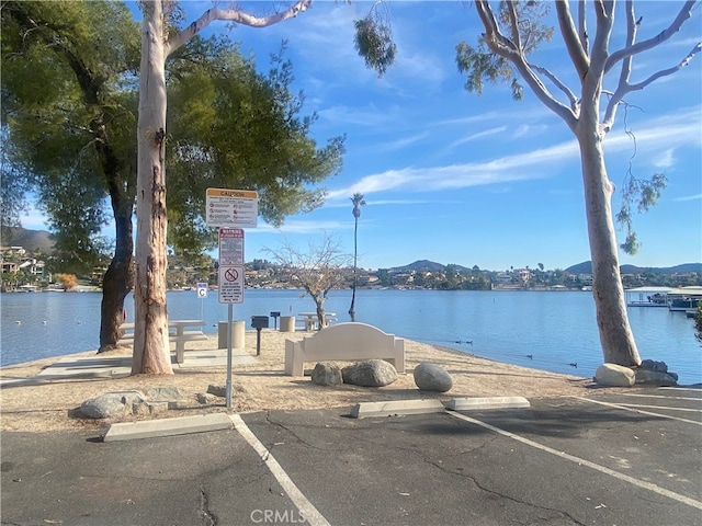 property view of water featuring a mountain view