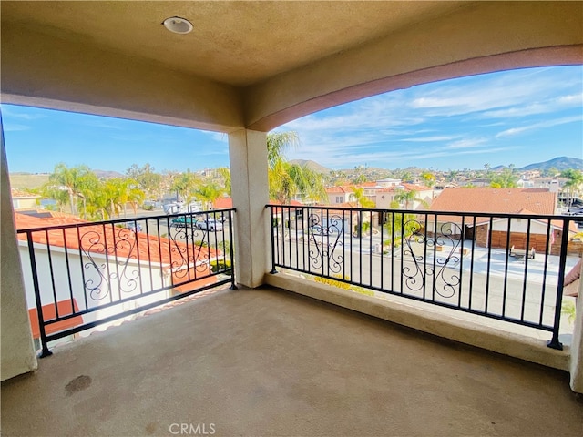 balcony with a mountain view