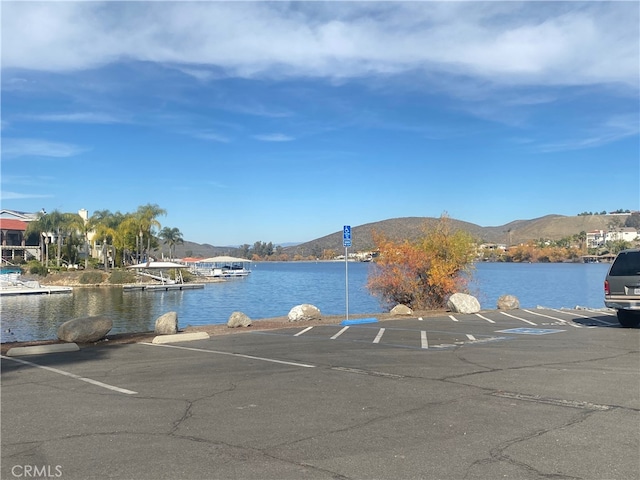 view of water feature with a mountain view