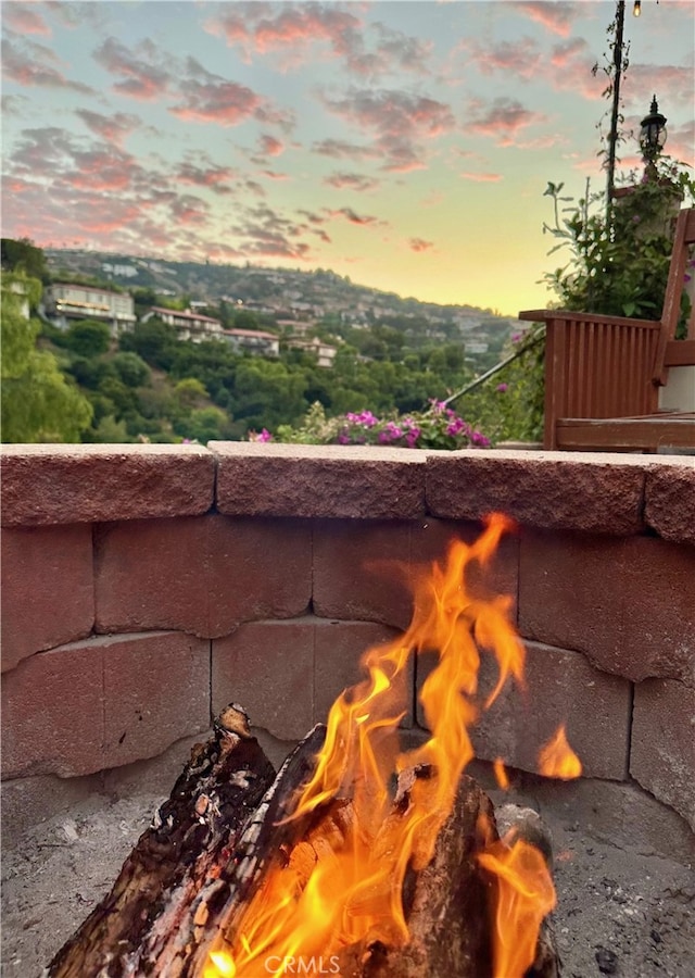 details with an outdoor fire pit