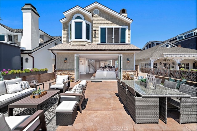 view of patio featuring an outdoor living space