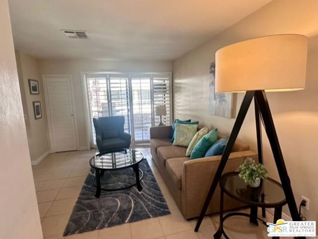 view of tiled living room