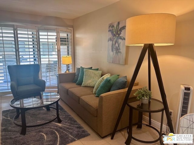 living room featuring a wealth of natural light