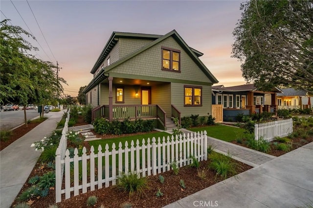 view of front of house with covered porch