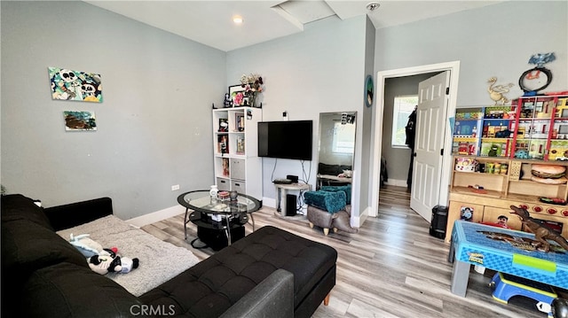 living room featuring light hardwood / wood-style floors