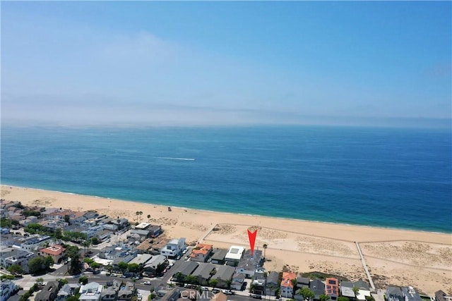 property view of water featuring a view of the beach