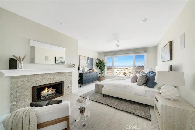 bedroom with ceiling fan