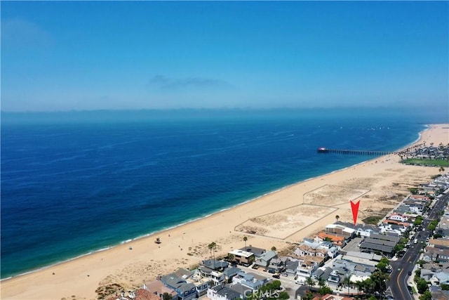 view of water feature featuring a beach view