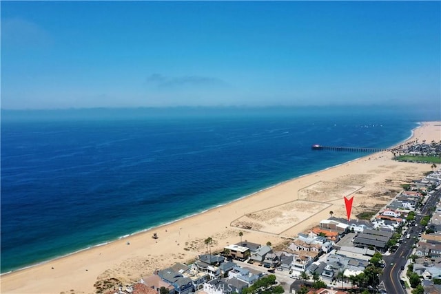 exterior space featuring a view of the beach