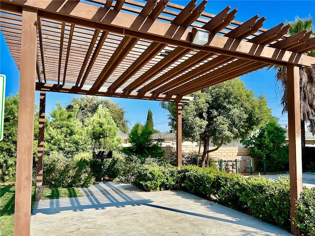 view of patio with a pergola