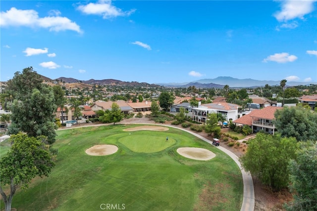 bird's eye view with a mountain view