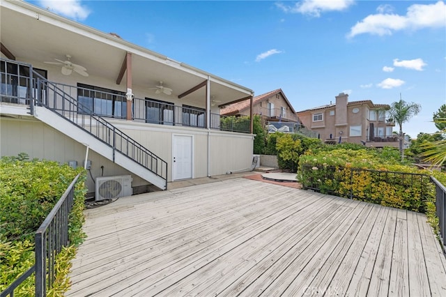 deck with ceiling fan and ac unit