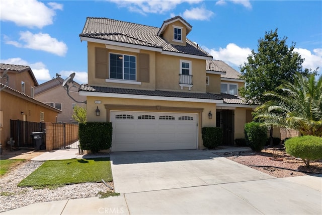 view of front of home with a garage