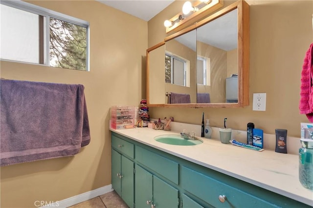 bathroom featuring vanity and tile patterned floors