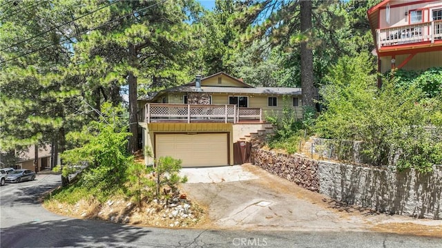 view of front property with a garage