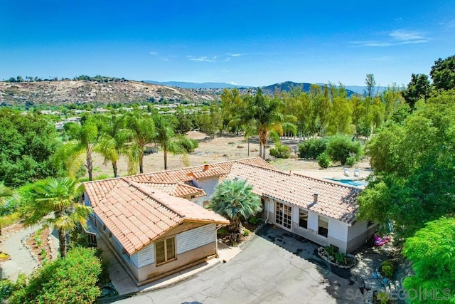 aerial view featuring a mountain view