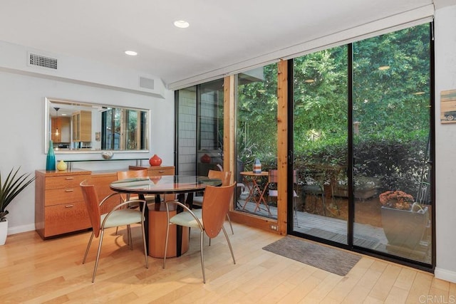 interior space with light hardwood / wood-style flooring