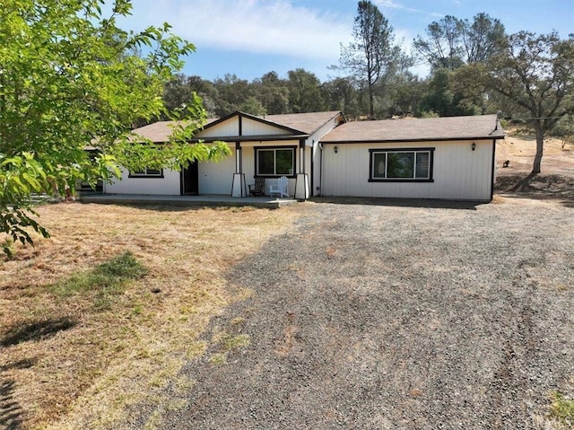 single story home with a patio