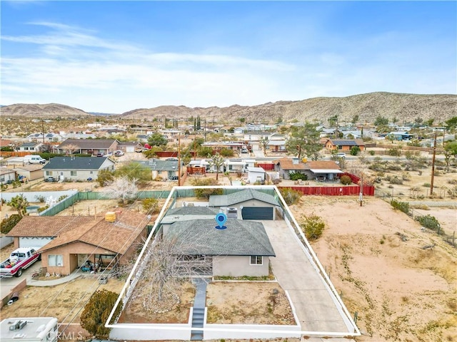 aerial view with a mountain view