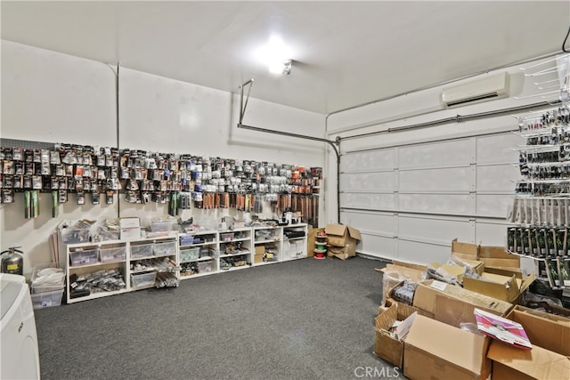 garage with a wall mounted AC