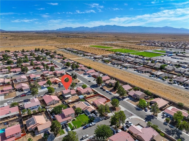 aerial view with a mountain view