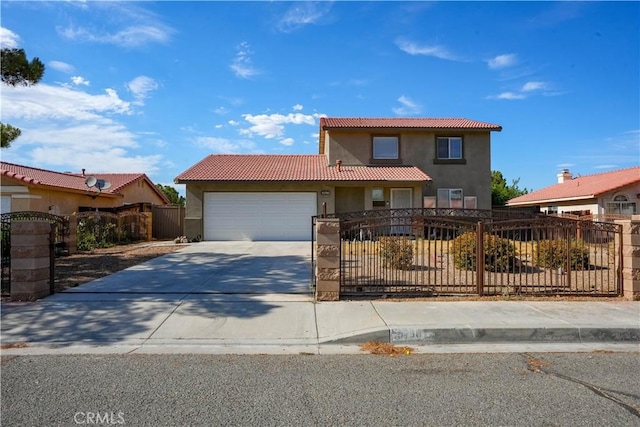 view of front of home with a garage