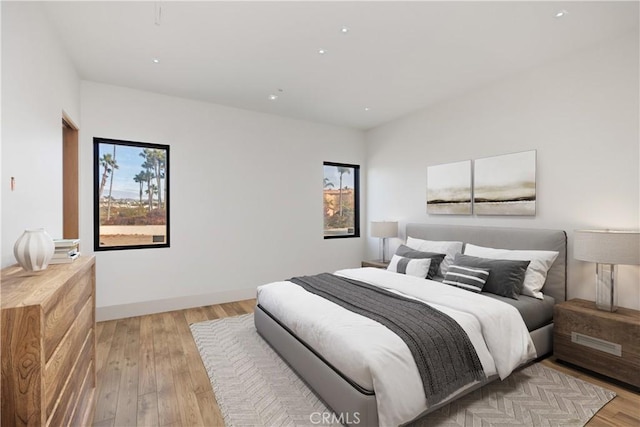 bedroom featuring light hardwood / wood-style floors