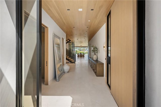 13 Ritz Cove Dr, Dana Point, CA 92629 - hall with wooden ceiling and stairs