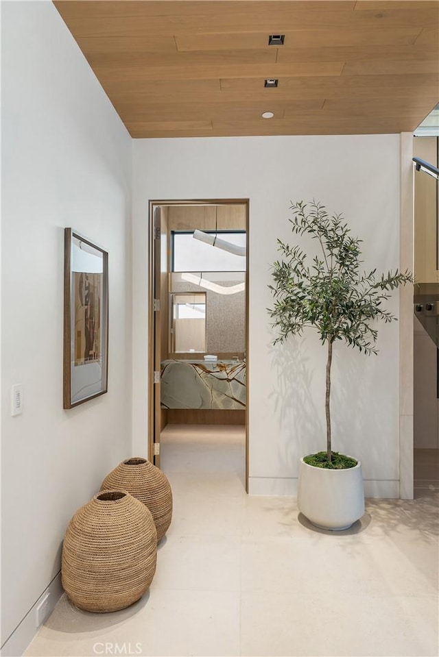 13 Ritz Cove Dr, Dana Point, CA 92629 - corridor featuring wooden ceiling