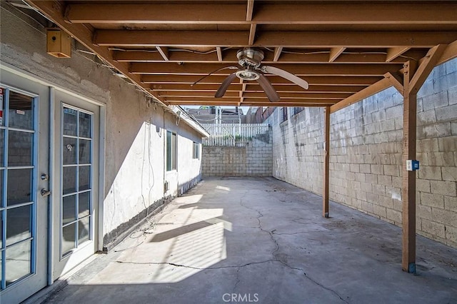 view of patio / terrace with ceiling fan