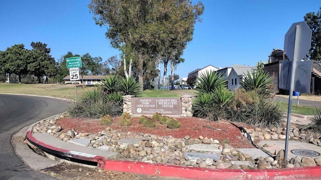 view of community sign