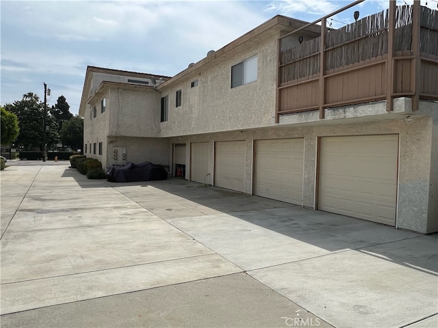 view of home's exterior with a garage