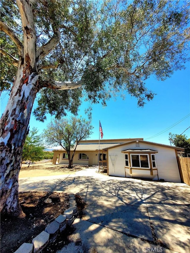 view of single story home