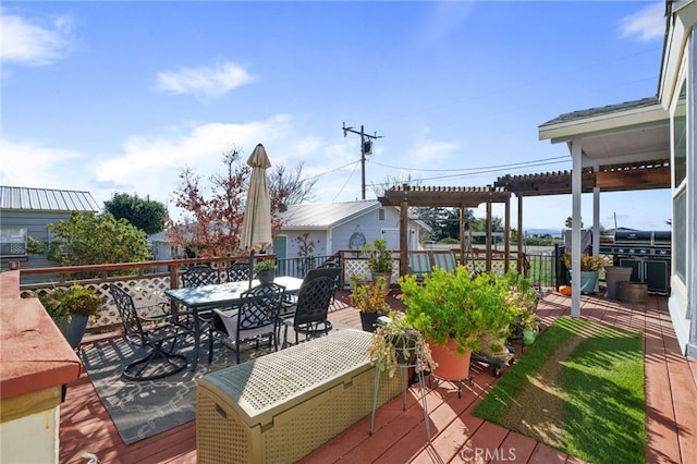 deck with a pergola