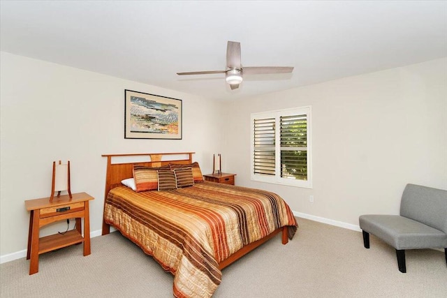 bedroom with carpet and ceiling fan