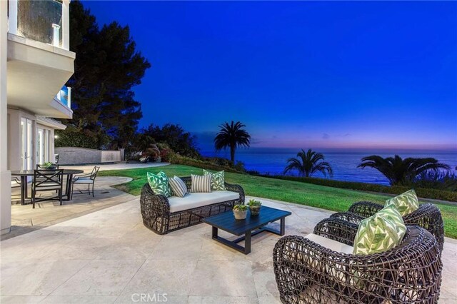 19 Marguerite Dr, Rancho Palos Verdes, CA 90275 - view of patio / terrace with a water view, an outdoor hangout area, and outdoor dining space