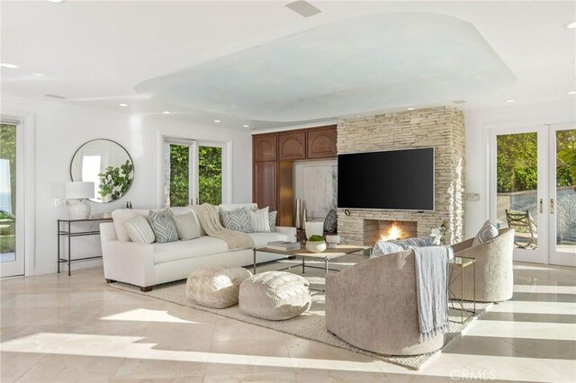 19 Marguerite Dr, Rancho Palos Verdes, CA 90275 - living area with french doors, recessed lighting, and baseboards