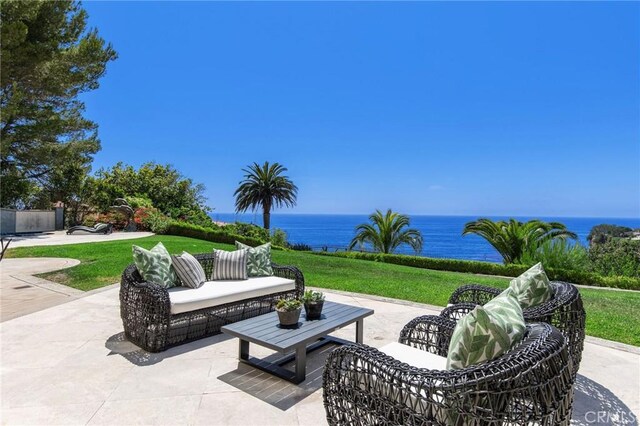 19 Marguerite Dr, Rancho Palos Verdes, CA 90275 - view of patio featuring a water view and an outdoor hangout area