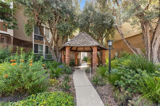 view of property's community featuring a gazebo