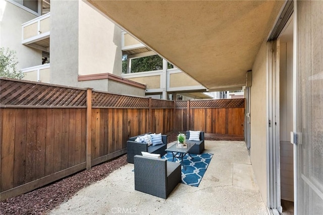 view of patio with outdoor lounge area