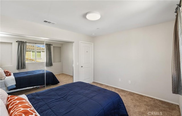 bedroom featuring carpet