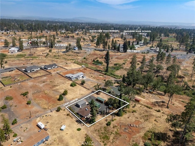 bird's eye view featuring a mountain view