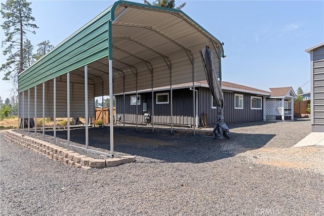 view of car parking featuring a carport