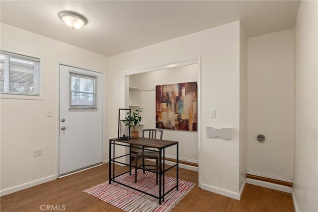 foyer entrance featuring hardwood / wood-style flooring